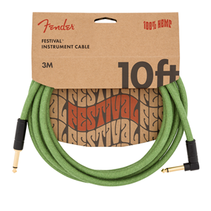 Fender Festival Hemp Instrument Cable Green 10 Feet