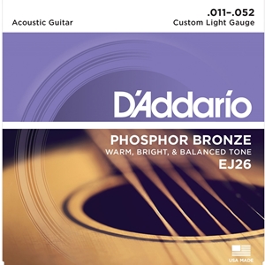 D'addario Phosphor Bronze Acoustic Custom Light Strings (.011-.052)