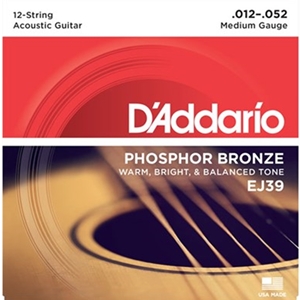 D'addario Phosphor Bronze Acoustic 12-string Medium (.012-.052)