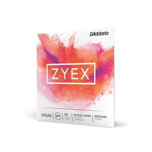 D'Addario Zyex Violin String Set, Aluminum D, 4/4 Med Tension