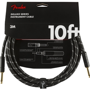 Fender Deluxe Series Instrument Cable, Straight/Straight, 10', Black