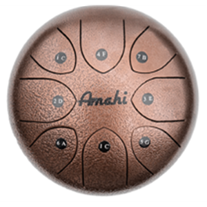 Amahi Steel Tongue Drum 6" Bronze w/Bag