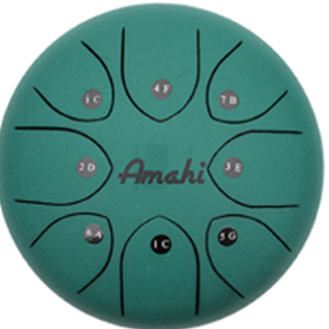 Amahi Steel Tongue Drum 8" Green w/Bag