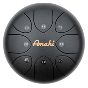 Amahi Steel Tongue Drum 8" Black w/Bag