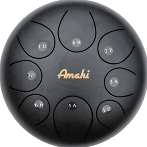 Amahi Steel Tongue Drum 10" Black w/Bag