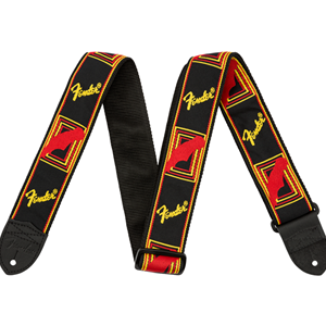 Fender 2" Monogrammed Strap Black/Yellow/Red