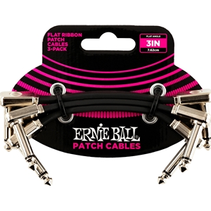 Ernie Ball 3" Flat Ribbon Patch Cable 3-Pack