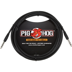 PIG HOG 15FT 1/4" TRS - 1/4" TRS CABLE - BALANCED