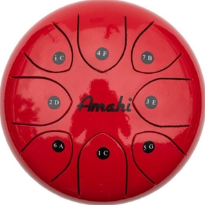 Amahi Steel Tongue Drum 8" Red w/Bag