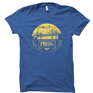 PRS Bay Bridge Tee, Short-Slv, Yellow/Blue, X-Large