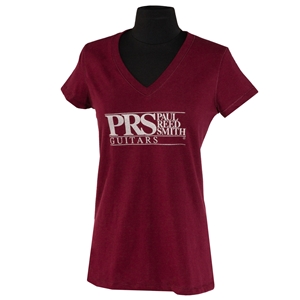 PRS Women's Tee, Short-Slv, PRS Block Logo, Oxblood Red, Med
