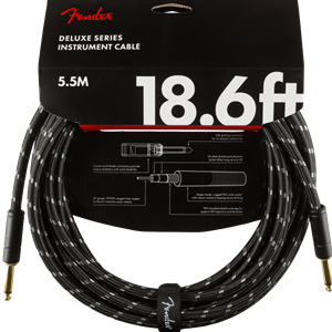 Fender Deluxe Series Instrument Cable 18.6' Black Tweed, Straight