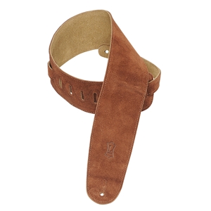 Levy's 3.5" Suede Leather Bass Strap With Suede Backing, Rust