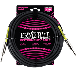 Ernie Ball 20' Straight/Straight Instrument Cable - Black