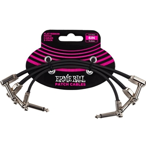 Ernie Ball 6" Flat Ribbon Patch Cable 3-Pack