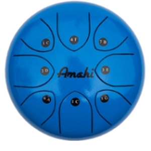 Amahi Steel Tongue Drum 10" Blue w/Bag