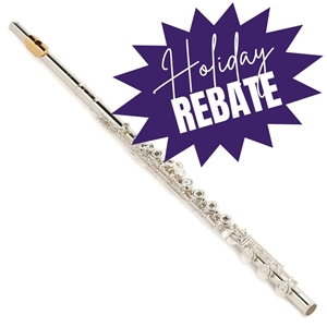 Yamaha Intermediate Flute, B Foot, Silver Head w/ gold-plated lip