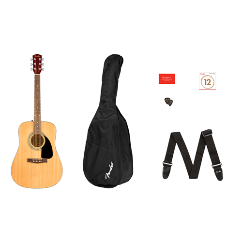 Fender FA-115 Dread V2 Natural Acoustic Guitar Pack