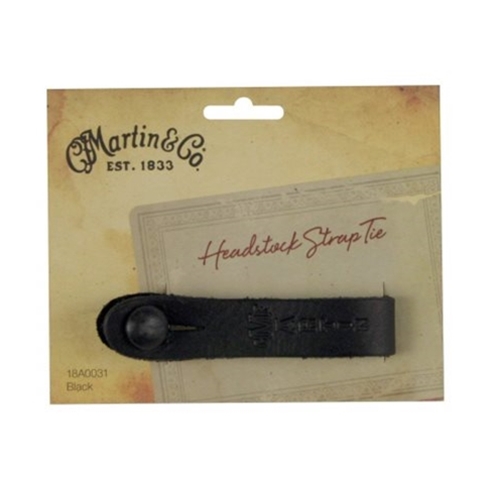 Martin Neck Button Strap, Leather Black