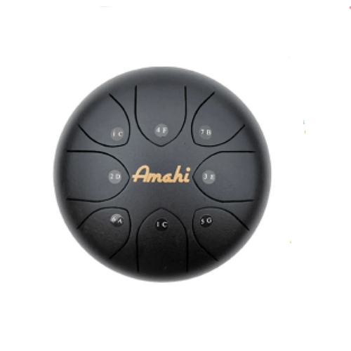 Amahi Steel Tongue Drum 6" Black w/Bag