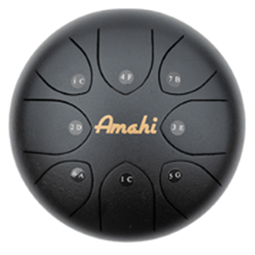 Amahi Steel Tongue Drum 8" Black w/Bag