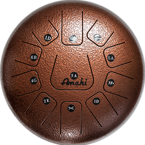 Amahi Steel Tongue Drum 12" Bronze w/Bag