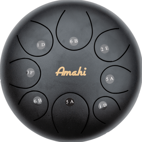 Amahi Steel Tongue Drum 10" Black w/Bag
