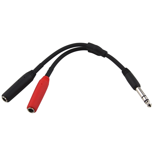 Pig Hog 6" Y Cable Stereo 1/4" (M) to Dual Mono 1/4" (F)