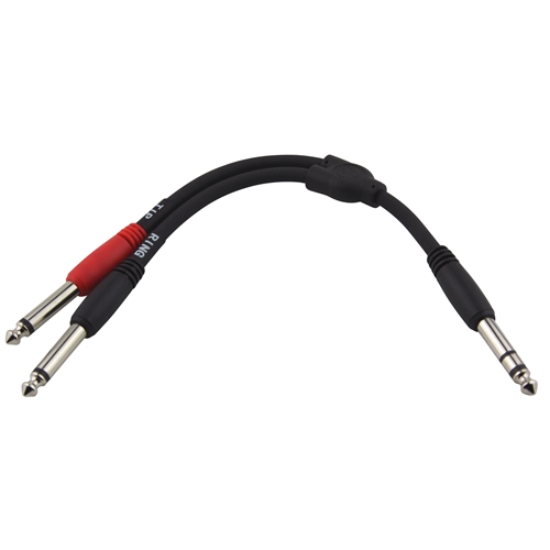 Pig Hog 6" Y Cable Stereo 1/4" (M) to Dual Mono 1/4" (M)