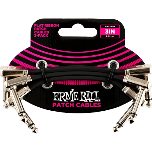 Ernie Ball 3" Flat Ribbon Patch Cable 3-Pack