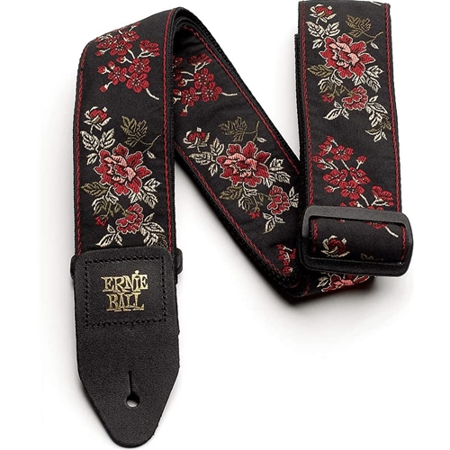 Ernie Ball Red Rose Jacquard Guitar Strap