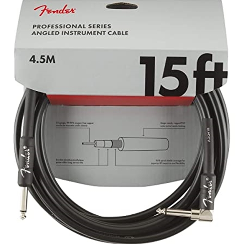 Fender Professional 15' Angle Instrument Cable Black