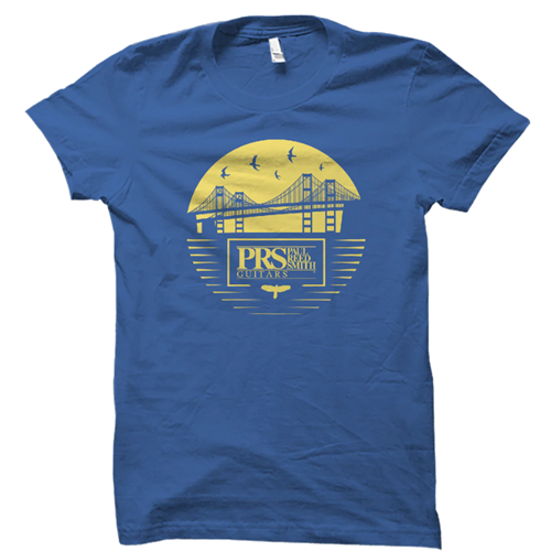 PRS Bay Bridge Tee, Short-Slv, Yellow/Blue, X-Large