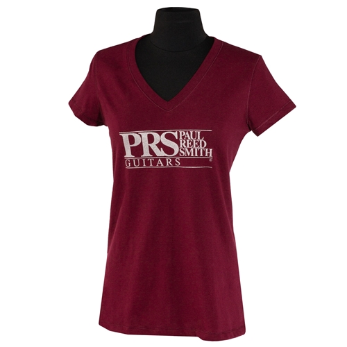 PRS Women's Tee, Short-Slv, PRS Block Logo, Oxblood Red, Large