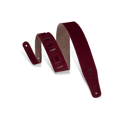 Levy's 2.5" Suede Guitar Strap - Burgundy