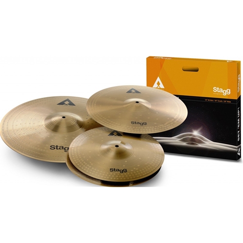 Stagg Copper Steel Cymbal Set 16" Crash 20" Ride 14" Hi-hat