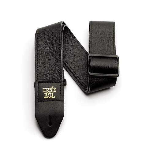 Tri-Glide 2in Italian Leather Guitar Strap/Bass Strap - Black