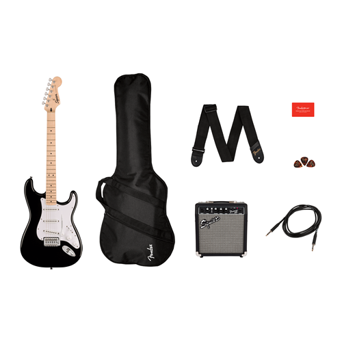 Squier Sonic Stratocaster Black Electric Guitar Pack