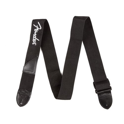 Fender Black Polyester Black / White Logo Strap