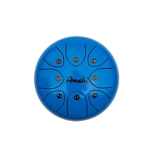 Amahi Steel Tongue Drum 6" Blue w/Bag